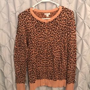 Merona Cheetah Button Up Sweater